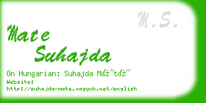 mate suhajda business card